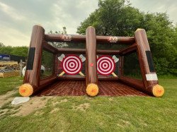 Dual Lane Axe Throwing Inflatable - Golden Horseshoe