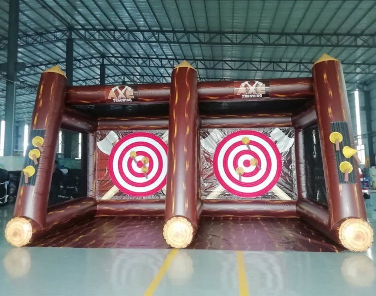 Dual Lane Axe Throwing Inflatable - Golden Horseshoe